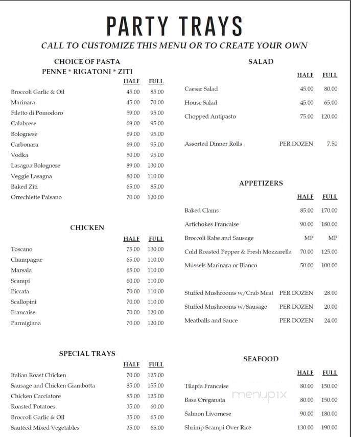 Salute Ristorante - Morrisville, PA menu_pic