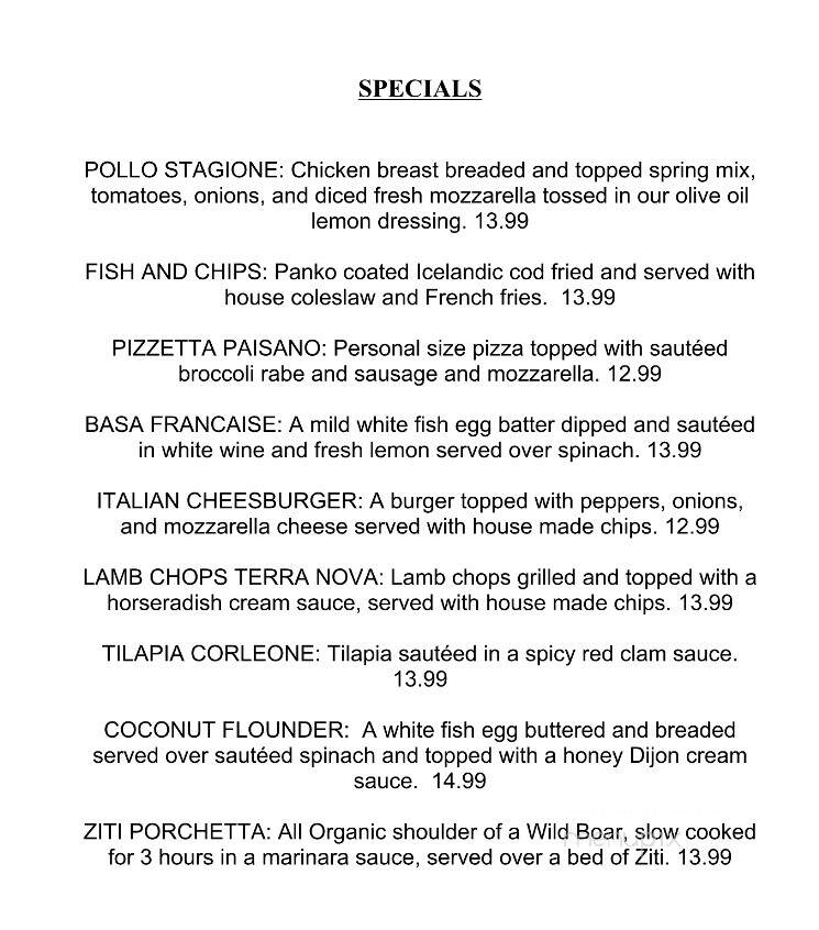 Salute Ristorante - Morrisville, PA menu_pic