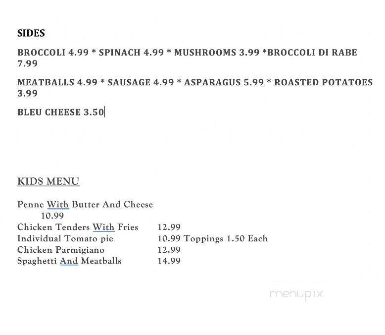 Salute Ristorante - Morrisville, PA menu_pic