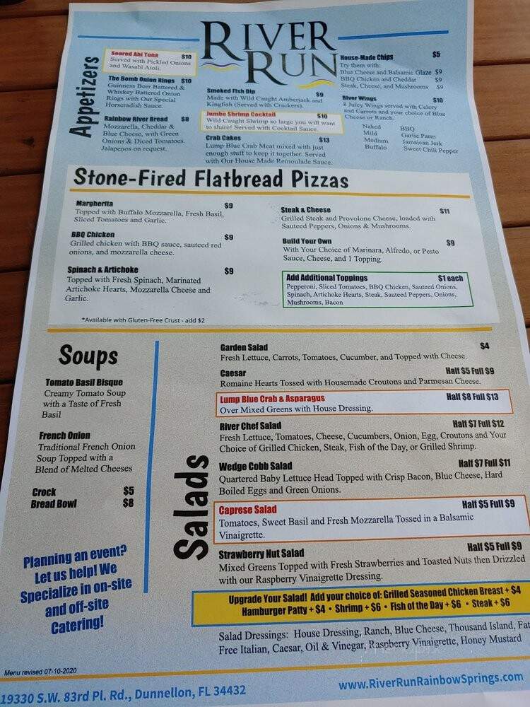 River Run at Rainbow Springs Club - Dunnellon, FL menu_pic
