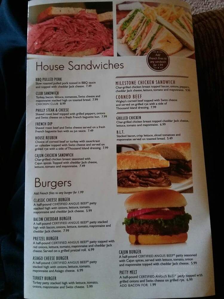 Milestone Grill - Eastpointe, MI menu_pic