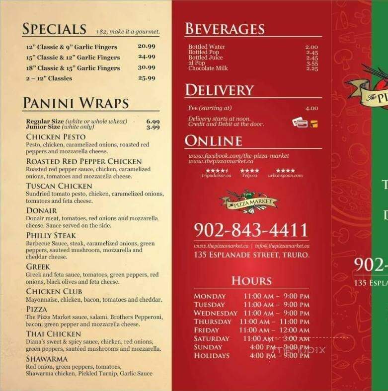 The Pizza Market - Truro, NS menu_pic
