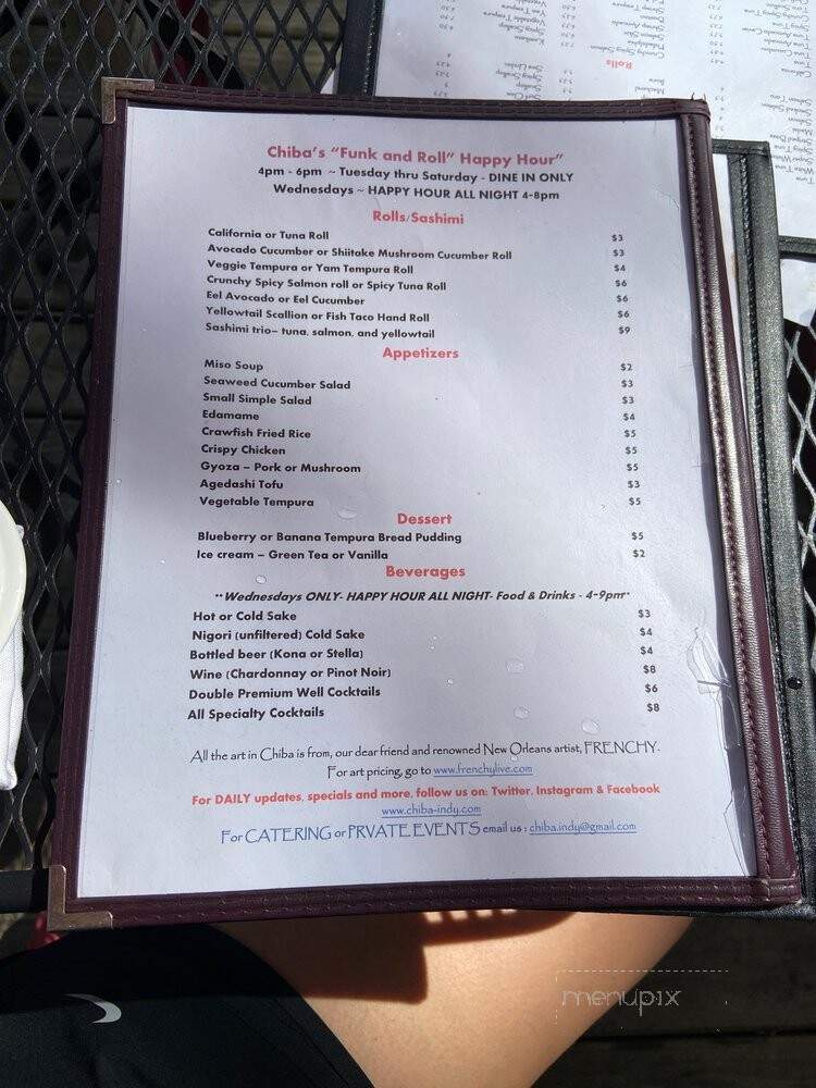 Chiba - Westfield, IN menu_pic