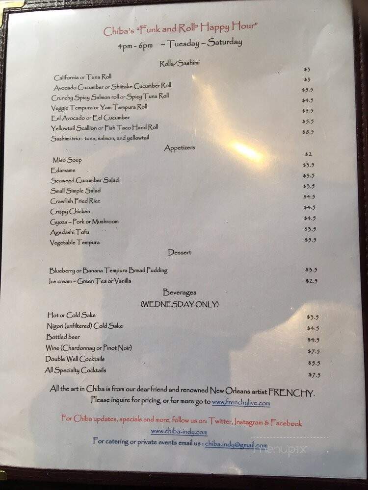 Chiba - Westfield, IN menu_pic