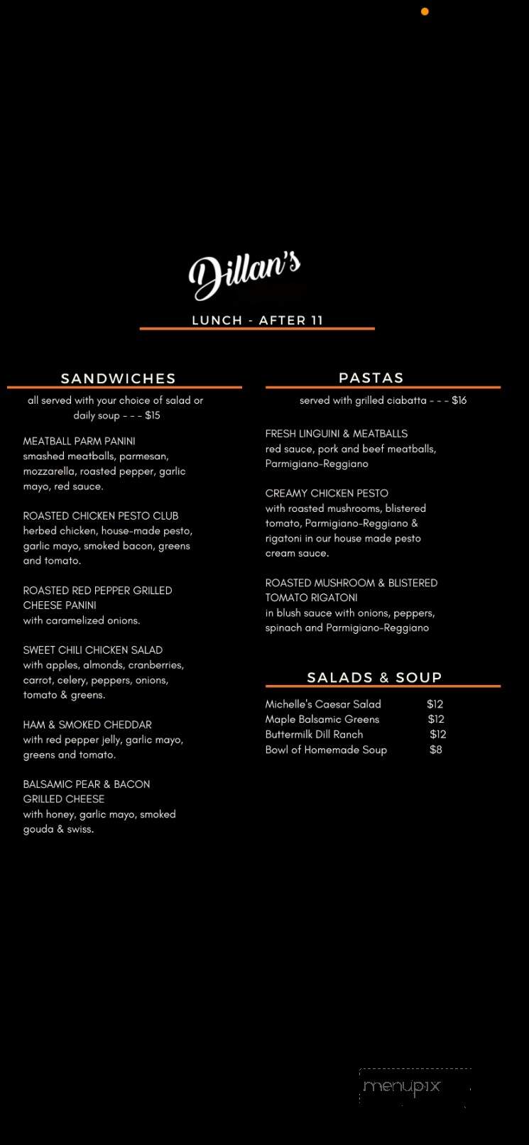 Dillan's At Wentworth - Sydney, NS menu_pic