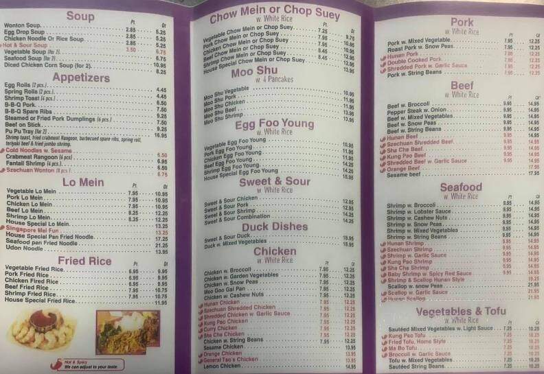 China Inn - Westminster, MD menu_pic