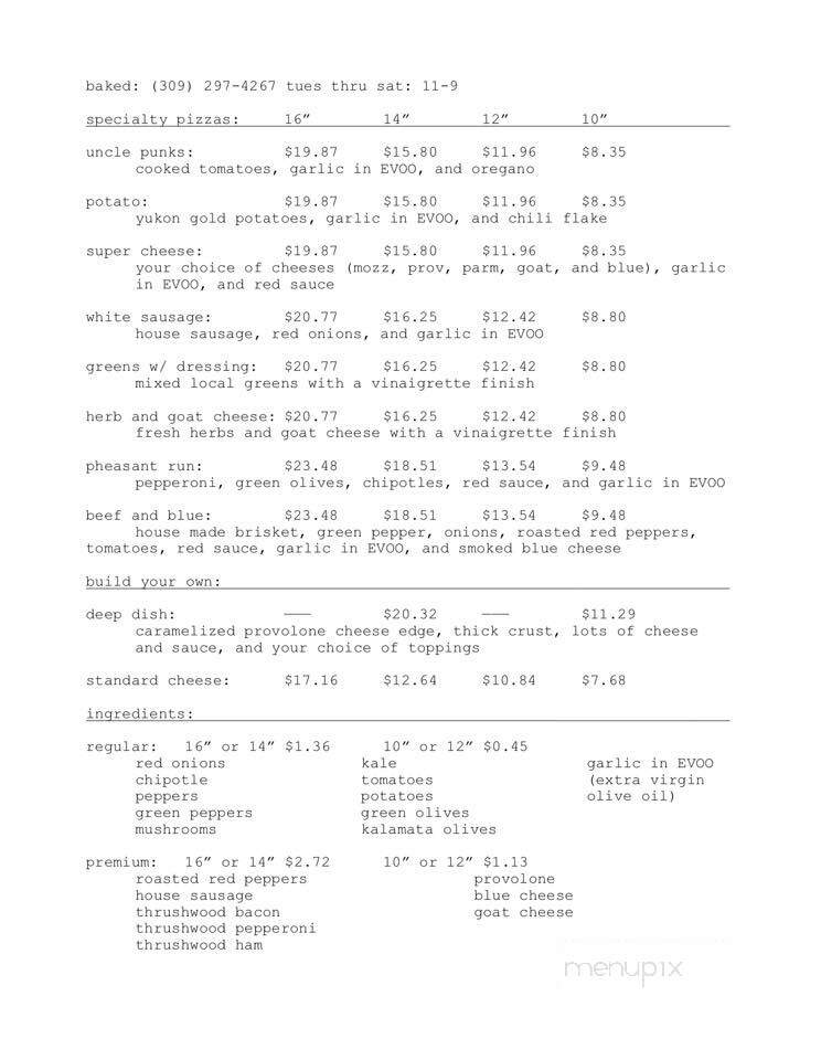 Baked - Galesburg, IL menu_pic