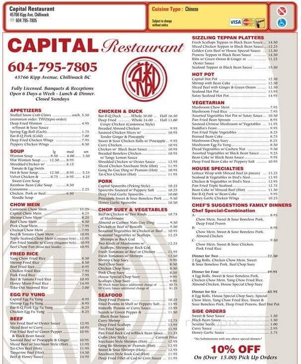 Capital Restaurant - Chilliwack, BC