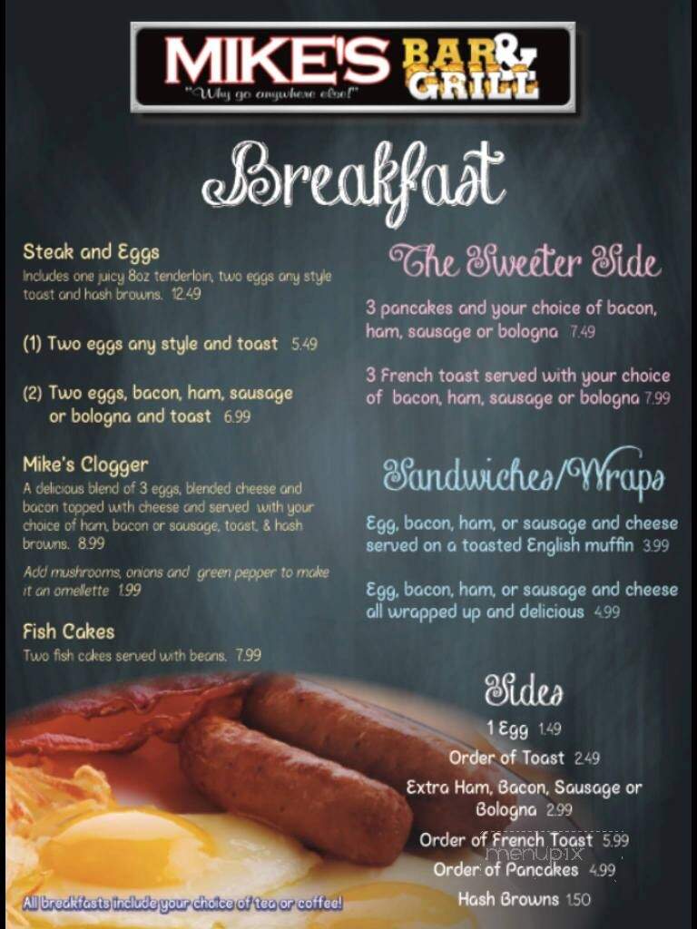 Mike's Bar & Grill - Miramichi, NB menu_pic