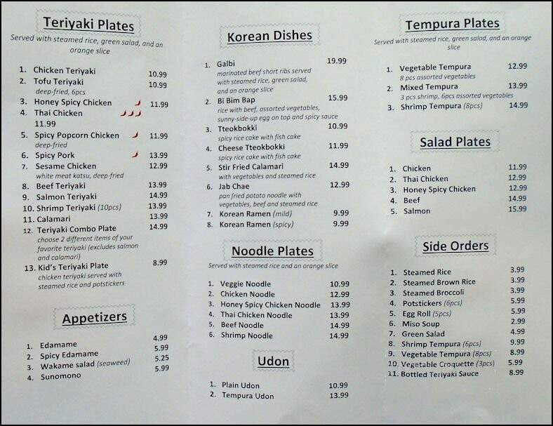 Teriyaki Town - Roseville, CA menu_pic