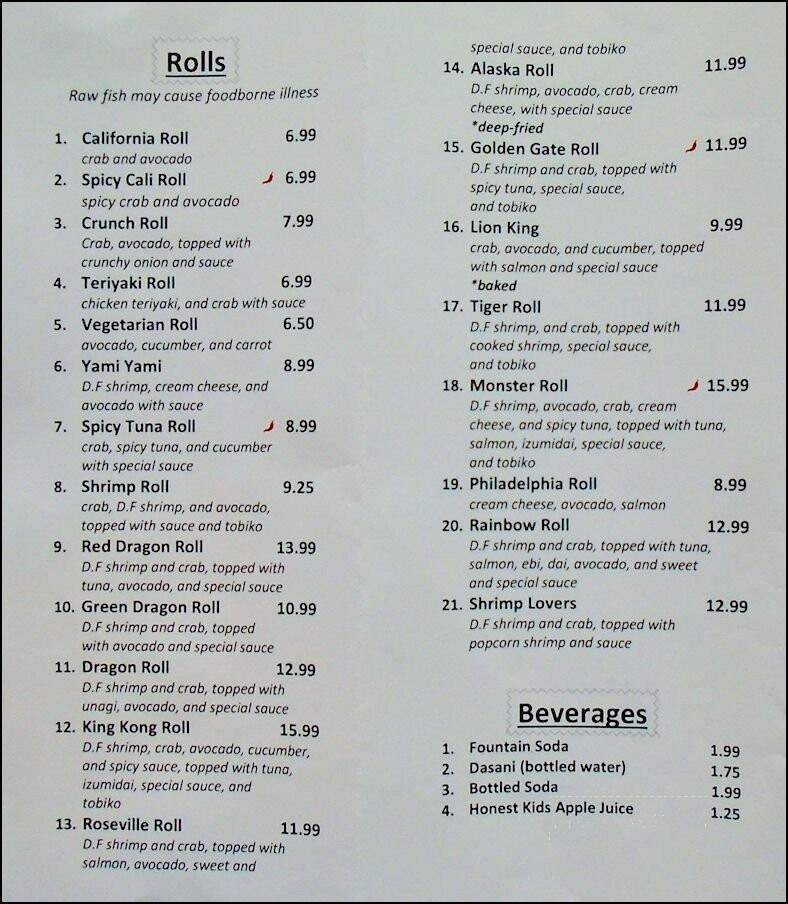 Teriyaki Town - Roseville, CA menu_pic