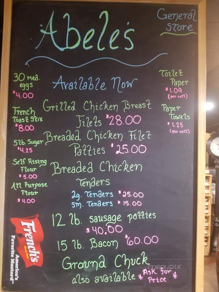 Online Menu of Abele's Family Restaurant, NC