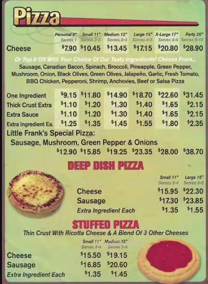 Little Frank's Pizzeria - Burbank, IL menu_pic