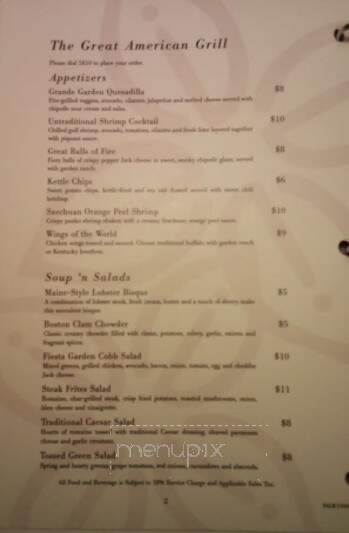 Great American Grill at the Hilton Garden Inn - Palm Coast, FL menu_pic