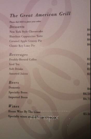 Great American Grill at the Hilton Garden Inn - Palm Coast, FL menu_pic