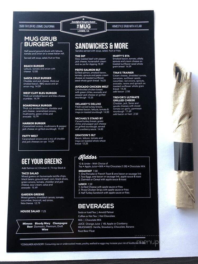 The Ugly Mug Cafe - Loomis, CA menu_pic