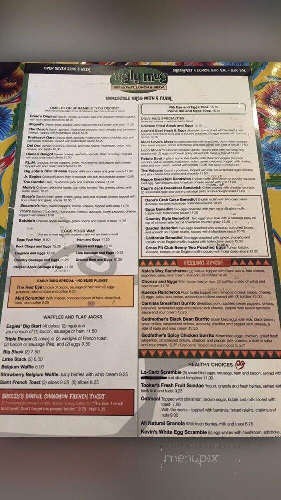 The Ugly Mug Cafe - Loomis, CA menu_pic