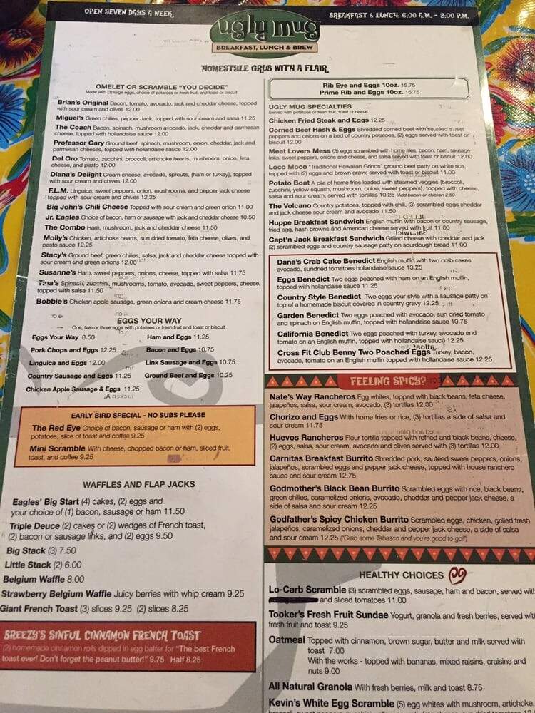 The Ugly Mug Cafe - Loomis, CA menu_pic
