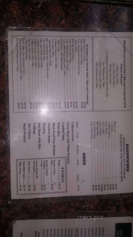 Mookey's Soul Food - Southfield, MI menu_pic