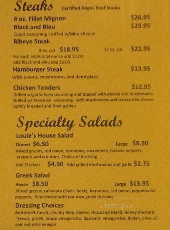 Louie's Grill at Countryside Farm - Cropwell, AL menu_pic