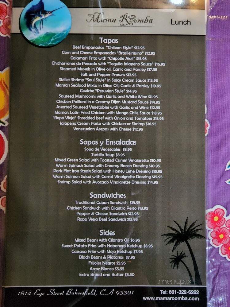 Mama Roomba - Bakersfield, CA menu_pic