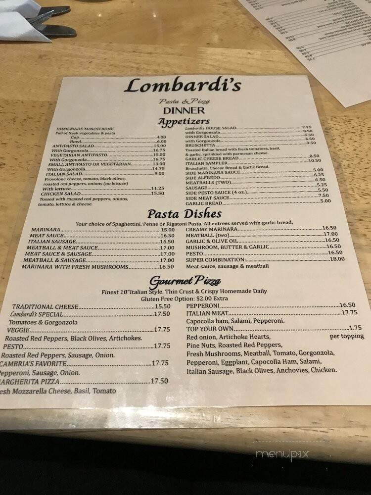 Lombardi's Pasta Familia - Cambria, CA