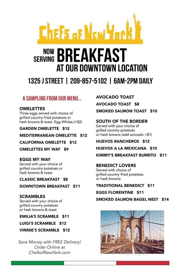 Chefs Of New York - Modesto, CA menu_pic