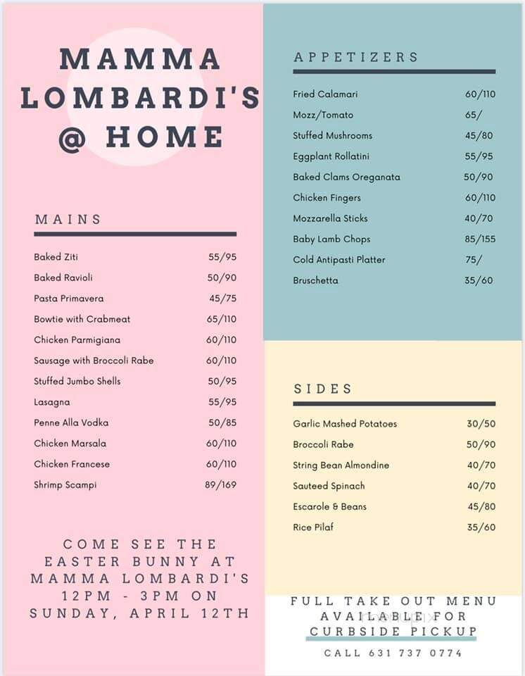 Lombardi's on the Bay - Patchogue, NY menu_pic