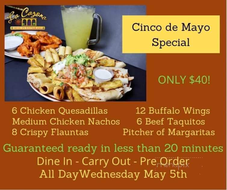 Lacazona Mexican Restaurant - McMinnville, TN menu_pic