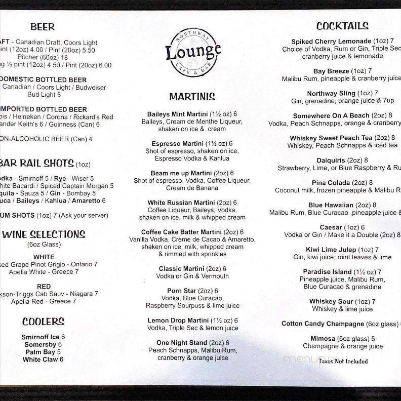 Northway Family Restaurant - Belleville, ON menu_pic