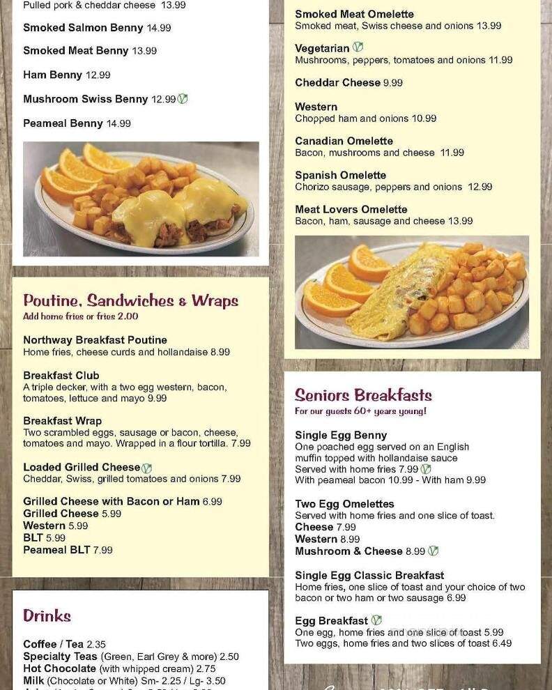Northway Family Restaurant - Belleville, ON menu_pic
