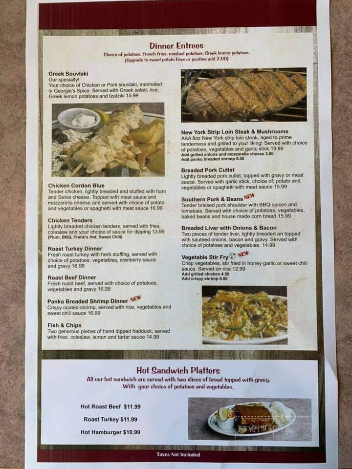 Northway Family Restaurant - Belleville, ON menu_pic