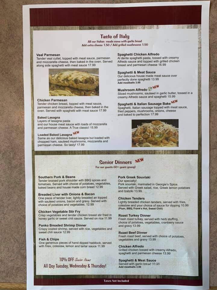 Northway Family Restaurant - Belleville, ON menu_pic