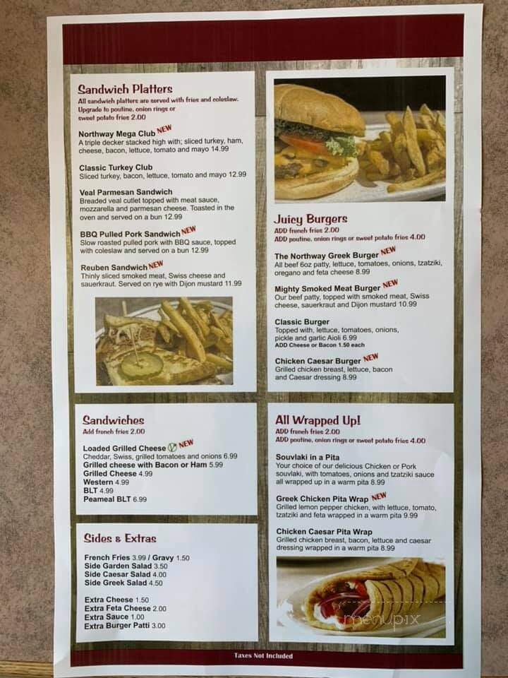 Northway Family Restaurant - Belleville, ON menu_pic
