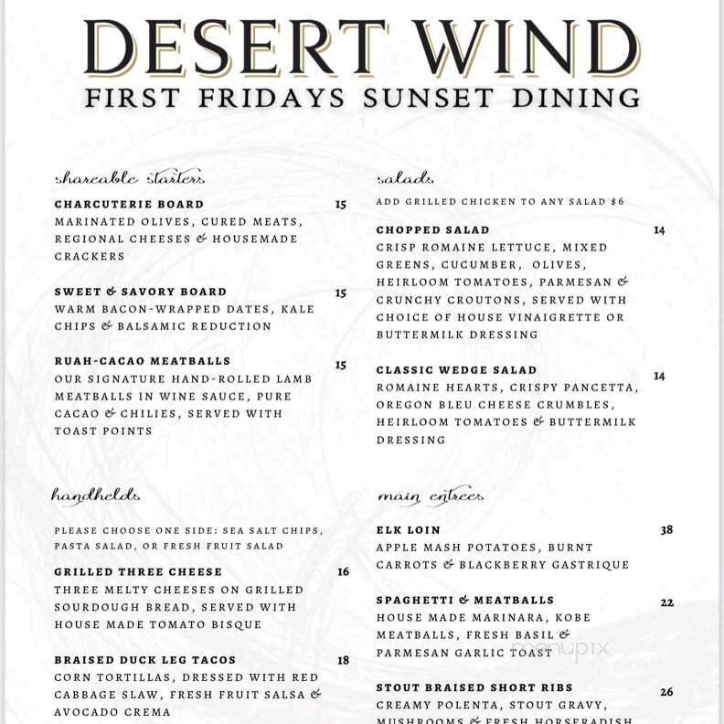 Desert Wind Winery - Prosser, WA menu_pic