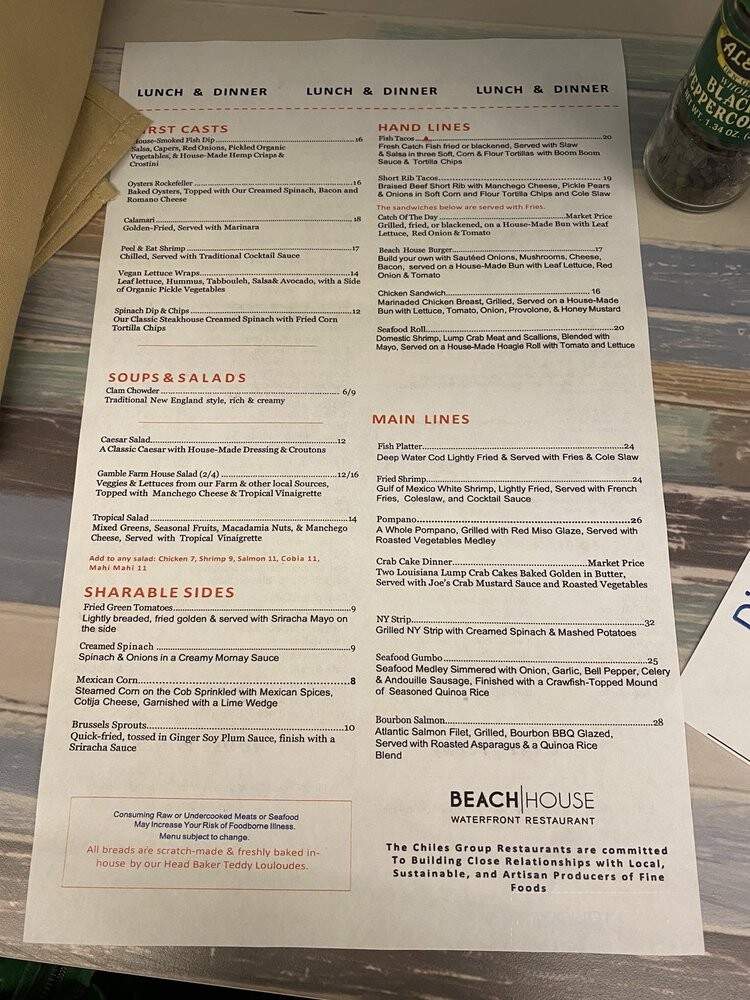 Beach House Restaurant - Bradenton Beach, FL menu_pic