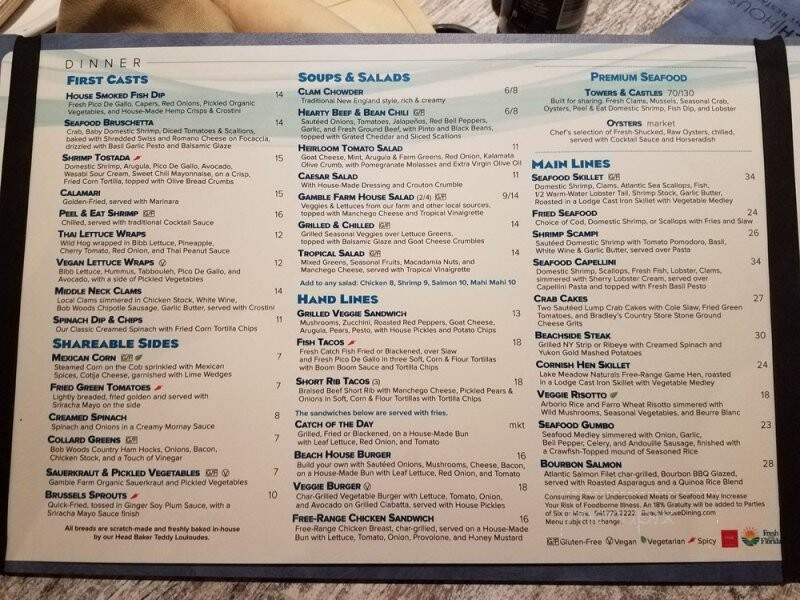Beach House Restaurant - Bradenton Beach, FL menu_pic