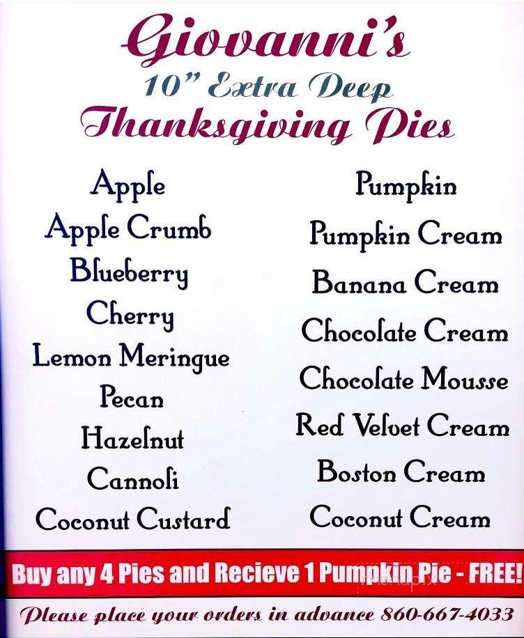 Giovanni's Bakery - Newington, CT
