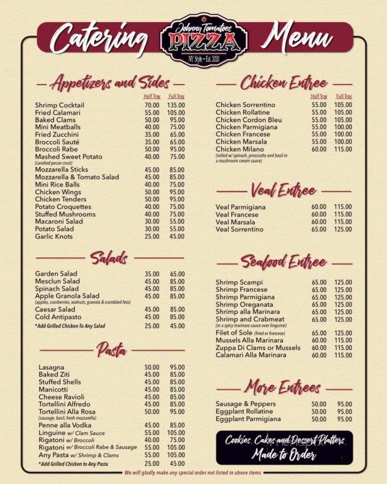 Johnny Tomatoes - Monroe, NC menu_pic