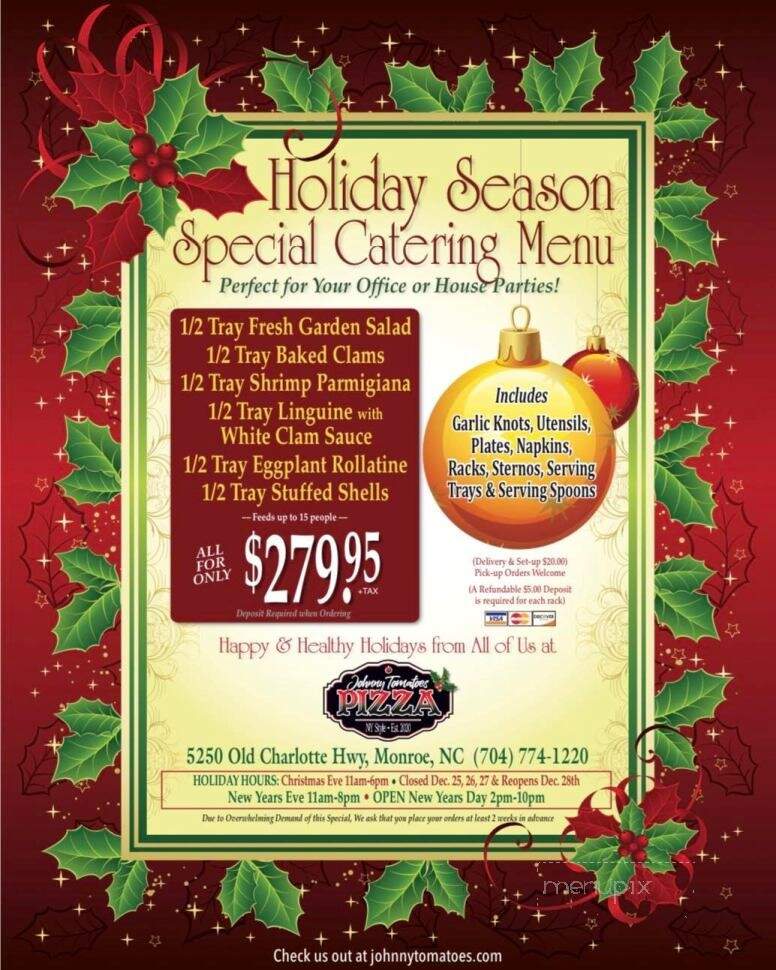Johnny Tomatoes - Monroe, NC menu_pic