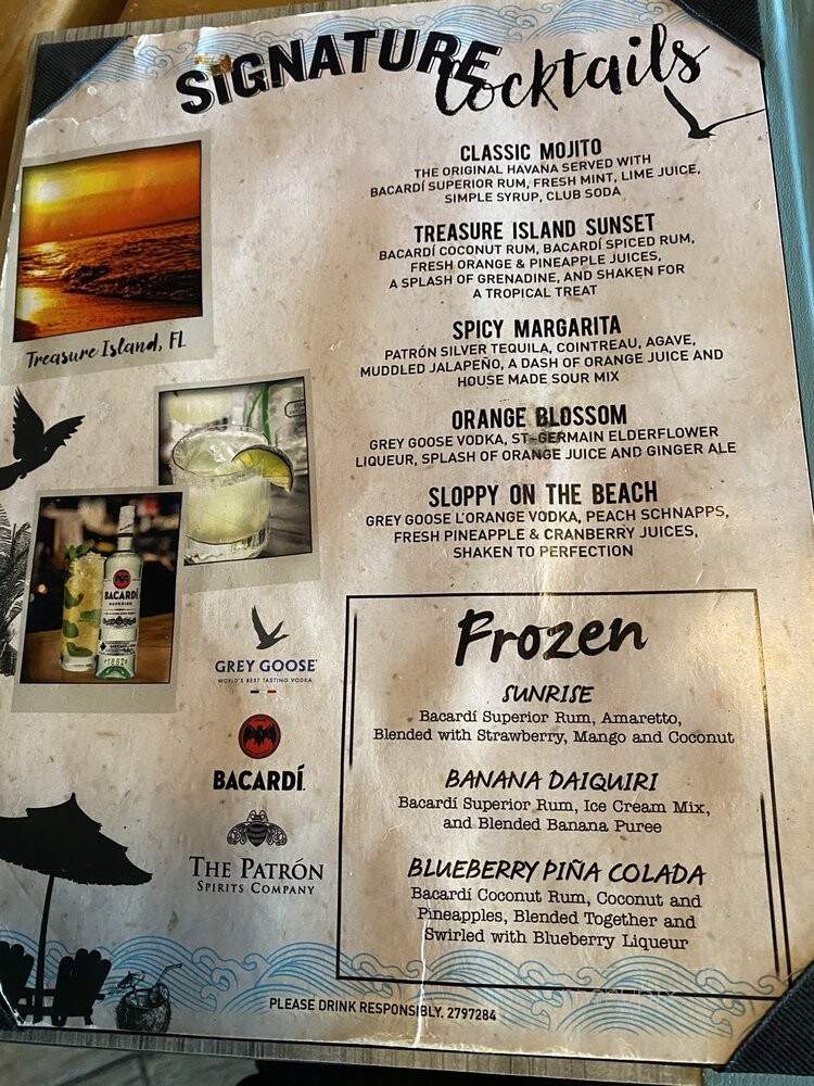 Sloppy Joe's - Treasure Island, FL menu_pic