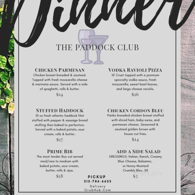 The Paddock - Greenville, SC menu_pic