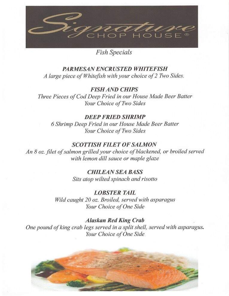 Signature Chop House - Flushing, MI menu_pic