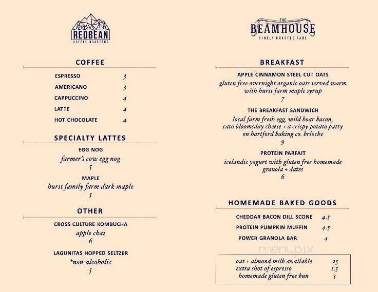 The Beamhouse - Glastonbury, CT menu_pic
