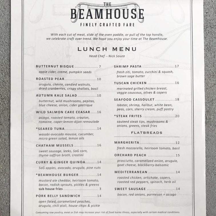 The Beamhouse - Glastonbury, CT menu_pic