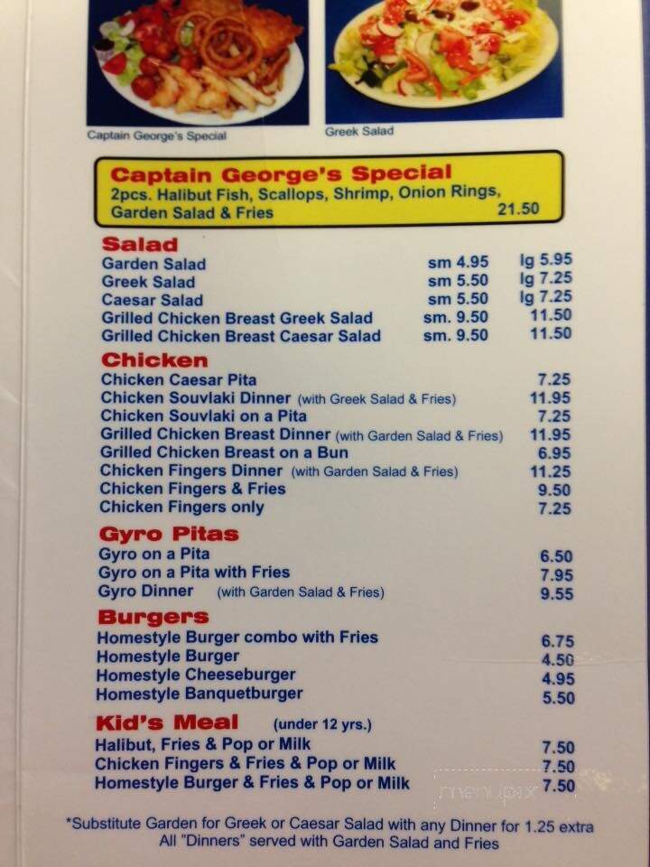 Captain George's Fish & Chips - Cobourg, ON menu_pic
