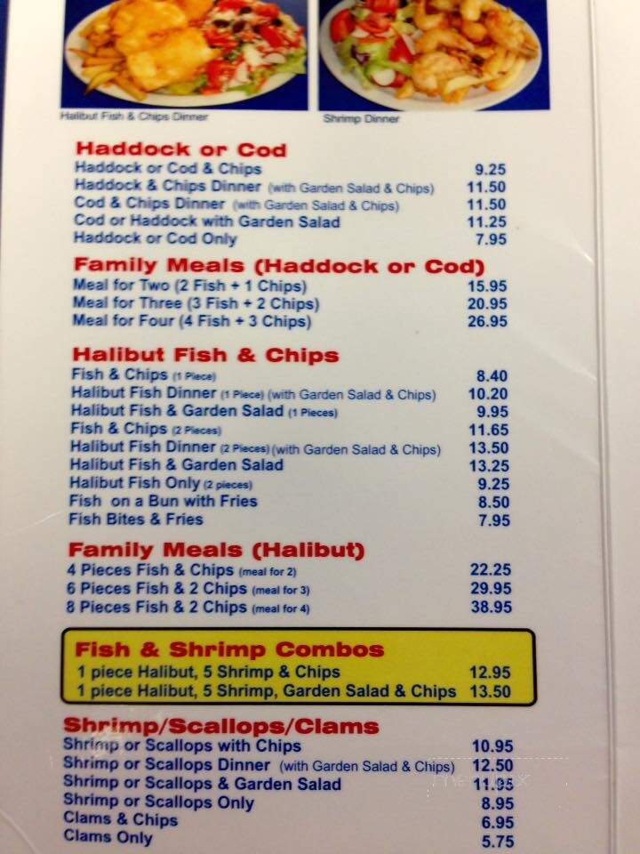 Captain George's Fish & Chips - Cobourg, ON menu_pic