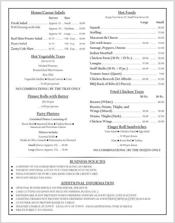 Chicken Connection - Plaistow, NH menu_pic