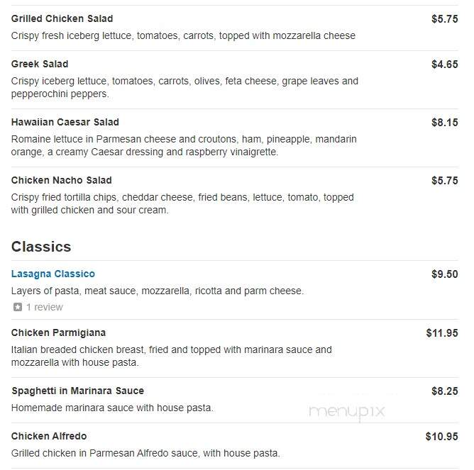 Romano's Italian Cuisine - Rockwell, NC menu_pic
