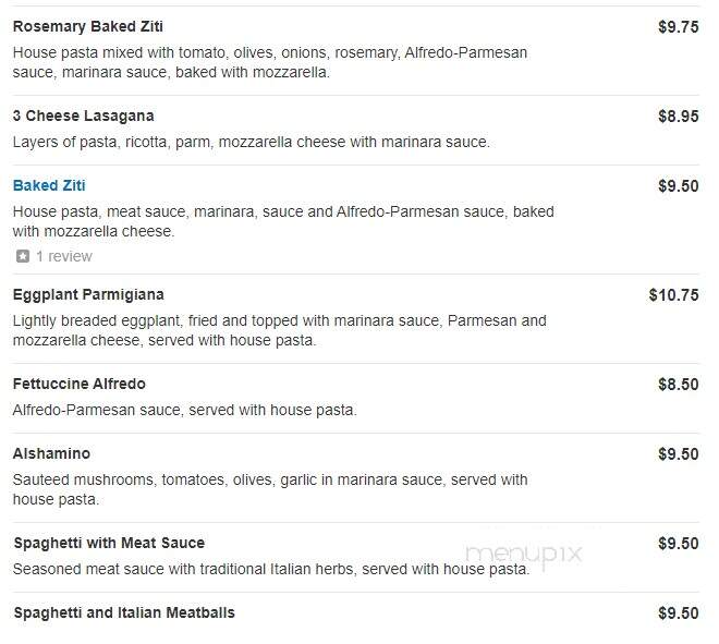 Romano's Italian Cuisine - Rockwell, NC menu_pic
